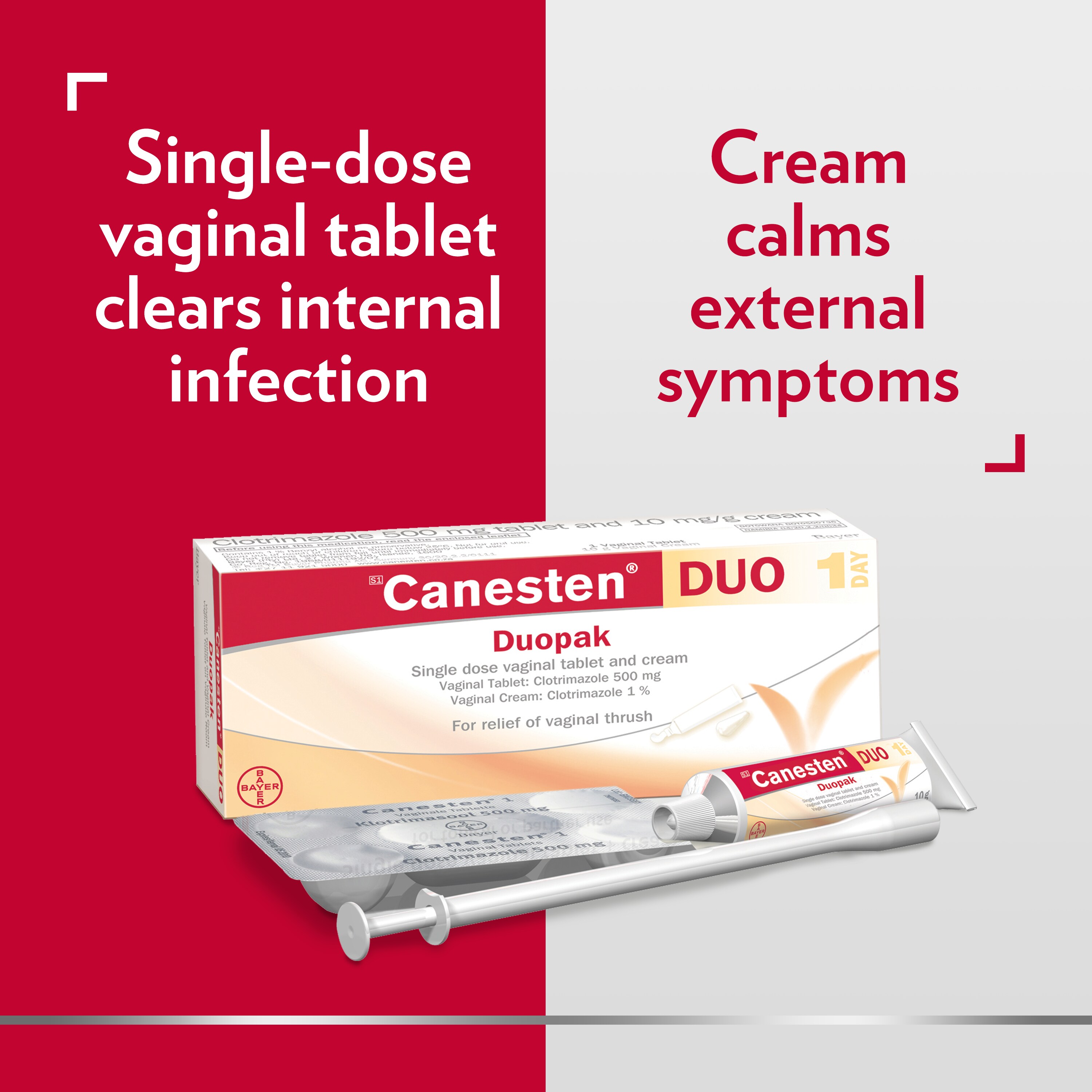 Canesten Thrush Duopak Vaginal Tablet Topical Cream
